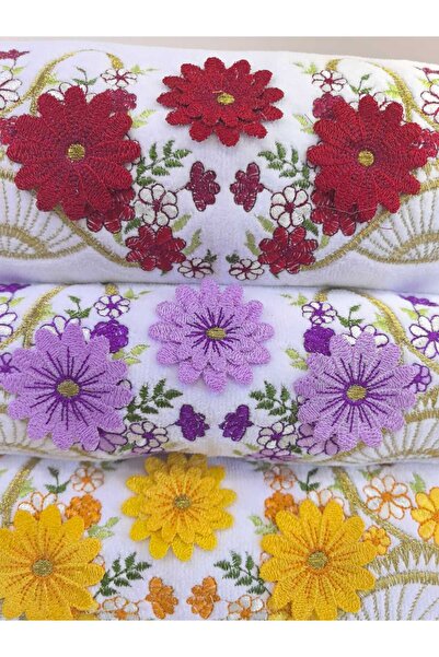 Peacock 3D Embroidered, 100% Cotton Hand & Face Towel 50 X 90 (2600Gr)