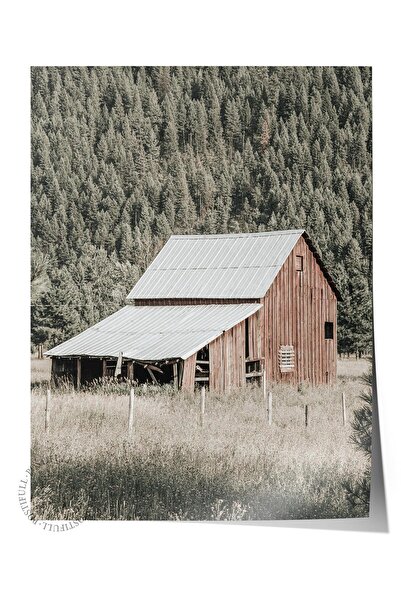 Postifull Poster rustic fără rame, pictură nordică maro, NR:267 Fotografie pe...