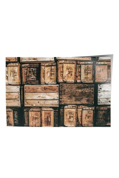 Postifull Poster rustic fără rame, pictură nordică maro, nr:503 Casas Foto