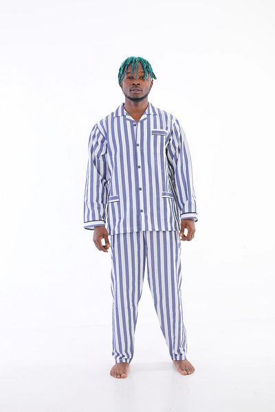 Güya Tekstil Kocabey 4007 Long Sleeve Striped Gaffur Men's Pajama Set
