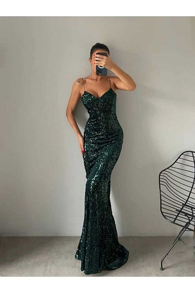 SELİN MODA EVİ Trend Velvet Fish Dress