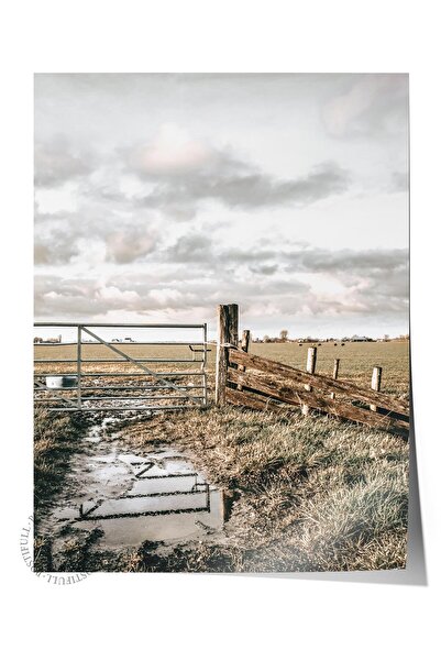 Postifull Poster rustic fără ramă, pictură nordică maro, NR:225 Fotografie dr...