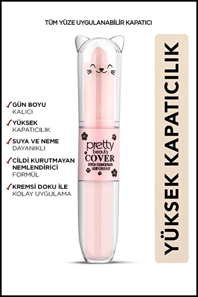 BSR SHOWROOM Likit Fırçalı - Stıck Göz Altı Kapatıcısı Concealer 2in1