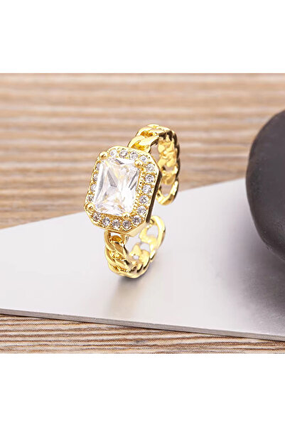 Eslem Aksesuar Gold Altın Renk Baget Zen Kadın Zincir Kol Zirkon Taşlı Ayarla...