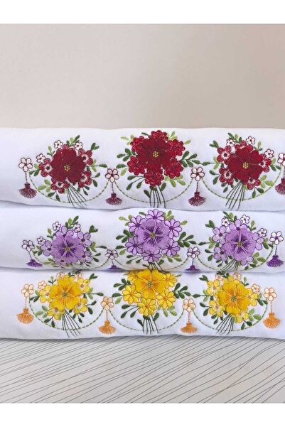 Peacock 3D Embroidered, 100% Cotton Hand & Face Towel 50 X 90