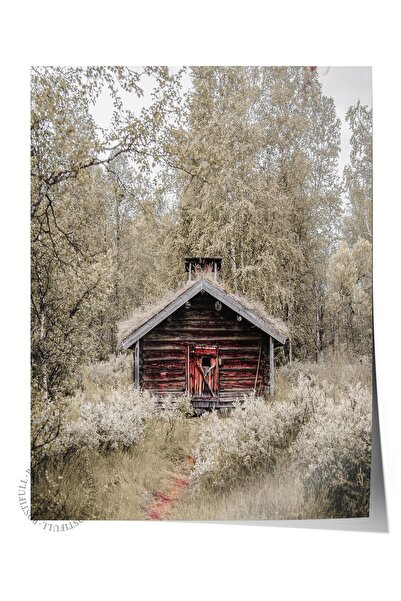 Postifull Poster rustic fără rame, pictură nordică maro, NR:259 Fotografie pe...