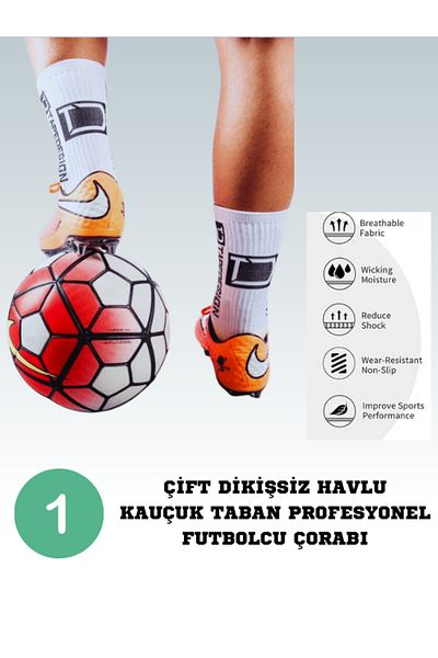 Bellanora 2-Piece Football Match Anti-Slip Rubber Calf and Wrist Protector Athlete Socks and Shin Guard Training Set
