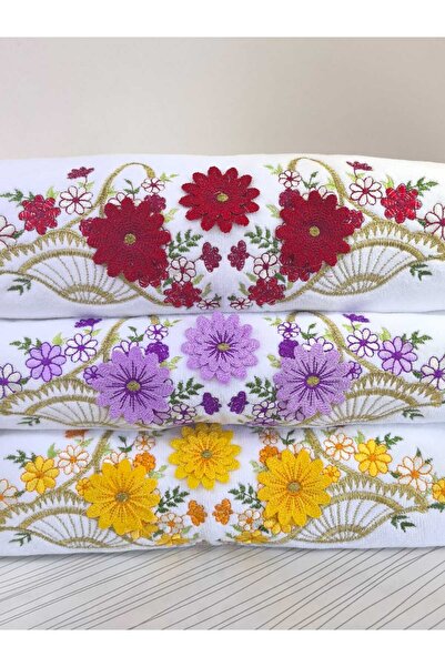 Peacock 3-вимірна вишивка, 100% бавовняна рушник для рук і обличчя 50 X 90 (2600GR)