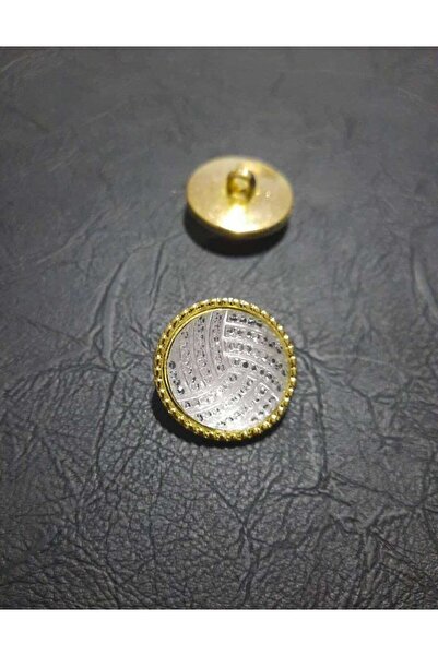 İMREN AKSESUAR Κίτρινο μεταλλικό κουμπί με πόδι στο κάτω μέρος 2,5 εκ. 1 συσκευασία 6 τεμάχια