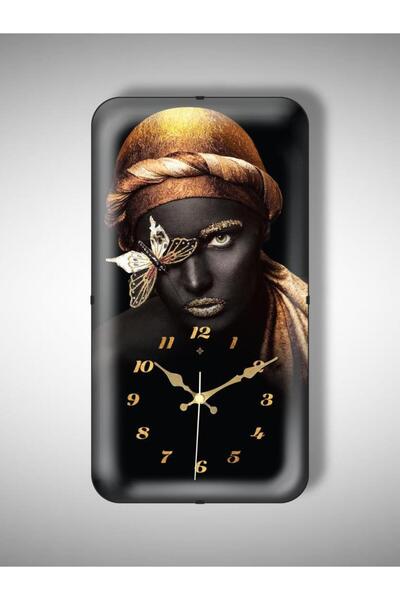 Genel Markalar Exculisive Kelebekli Afrika Temalı Duvar Saati Bombeli Cam Ses...