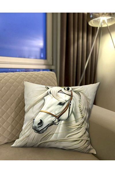 Ardizayn Horse, Horse Pattern Velvet Fabric Κάλυμμα μαξιλαριού ριχτάρι 2 τεμαχίων - Εκτύπωση διπλής όψης
