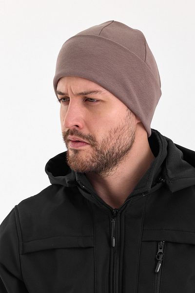 Butikgiz Men's Brown Color Thermal Beanie Hünkar Style 100% Cotton Series - 2 Different Appearances