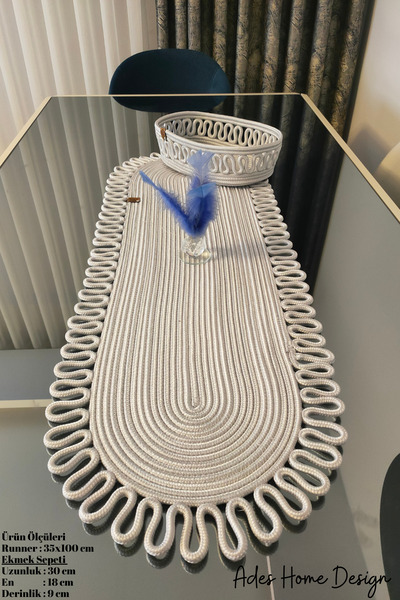 ADES HOME DESİGN Jute, Basket Runner, American Service, Plate, Table Cloth, Coffee Table Cloth, Tricot Runner, Lux Presentation