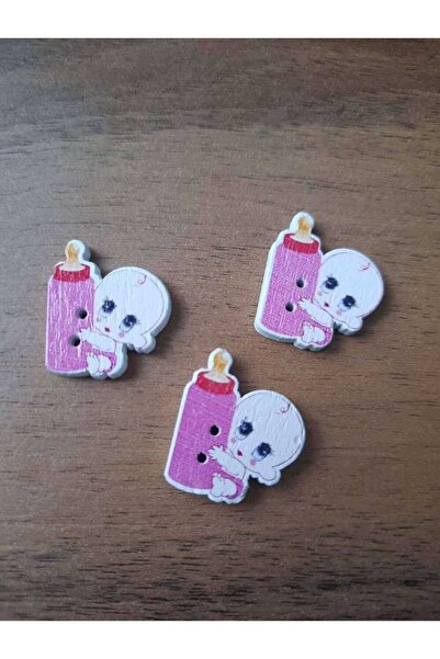 İMREN AKSESUAR زجاجة رضاعة أطفال وردية ملونة على شكل زر، عبوة واحدة مكونة من ...