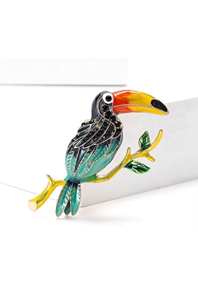 ESJ Dalda Tukan Kuş Kadın Broş E54 Ebat:3*5 Cm