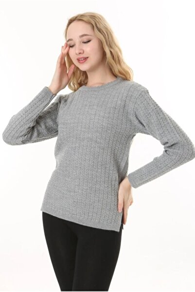 Fresh&Moda Women's Hair Knitted Mother Knitwear Winter Wool Sweater