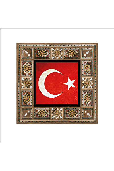 Sadrazam Türkiye Flag Printed Mdf Table 20X20 Krt-98