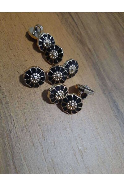 İMREN AKSESUAR زر معدني ذو قاعدة سفلية منقوش باللون الأصفر 12 مم، عبوة واحدة ...