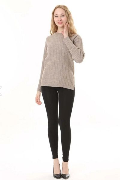 Fresh&Moda Women's Hair Knitted Mother Knitwear Winter Wool Sweater