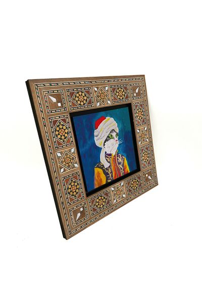 Sadrazam Pisica Otomană în Turban MDF Imprimat 20x20 KRT-67