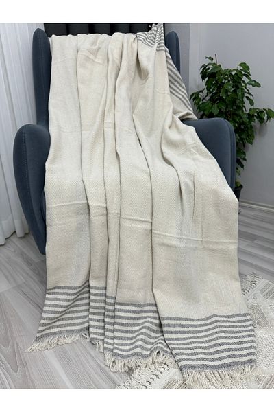 ŞENER HOME Crem Gri 170x300 Eco Arm Ant Buldan Scutec și șal de bumbac