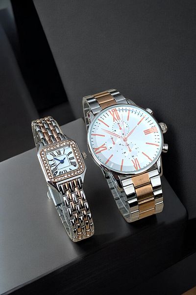 Güncel Vitrin Premium Silver/Rose Mk&Hms Dear Watch