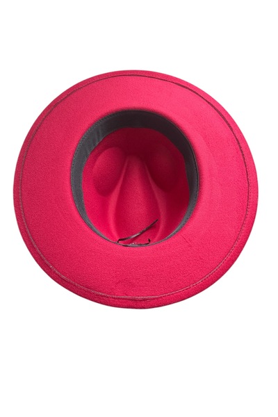 shop CEELDU Kışlık Kaşe Keçe Fedora, Erkek Kadın Fötr Şapka, Kovboy Şapka - Kırmızı