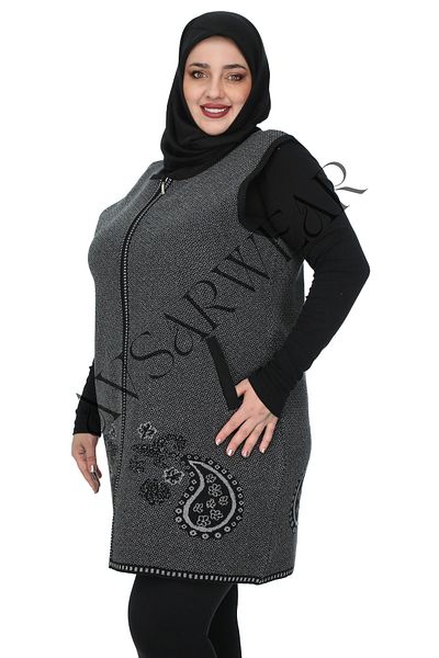 AVSARWEAR Ethnic Patterned Plus Size Mother Vest with Pockets Avsarwear