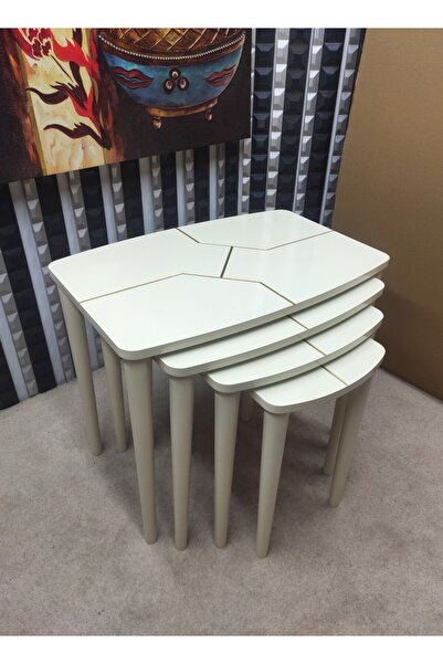 sandıkçı HACI HAFIZ Anka krem altın yaldız oymalı MDF zigon sehpa ,kaliteli s...