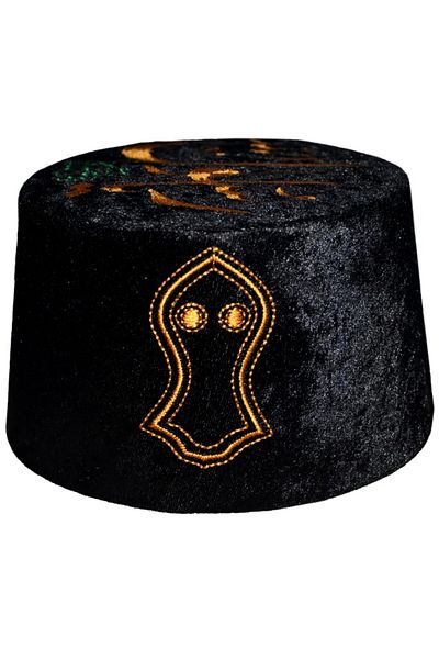 şahinbak Black Skullcap - Fes, Iman, Yellow and Beanie Cap Model (T113)
