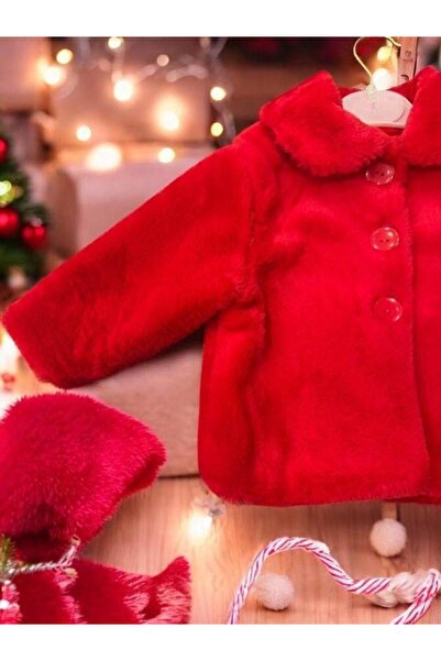 Zekids Baby Girl Red Plush Coat