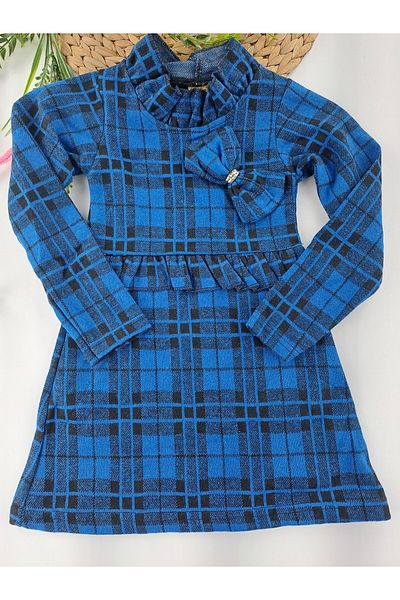 Butik Girls' Winter Dress 9 Different 3-8 Years Old with Button Bow and Throat Detail