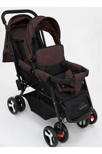 BabyCara Stylish Baby Stroller Double Seat Twin Adjustable Seats And Complete Lay Down Foldable