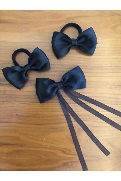 3-Piece Black Ribbon Buckle Set New Year School Party