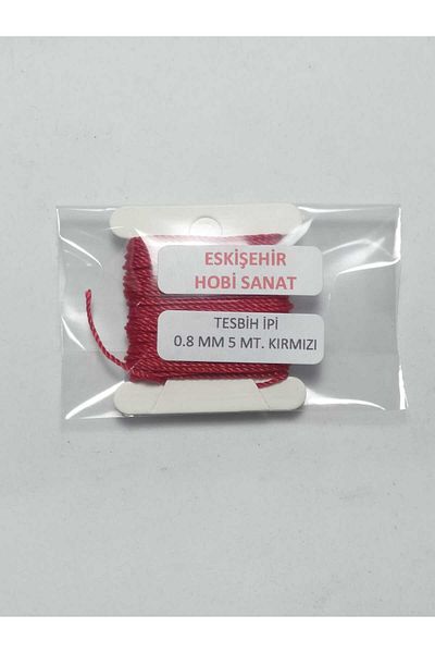 Eskişehir hobi sanat 5 Meters Red Rosary Rope - 0.8 mm Color