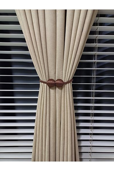 venedik home Coffee Color Modern String Wrap Magnetic Curtain Collector Accessory..1 Piece