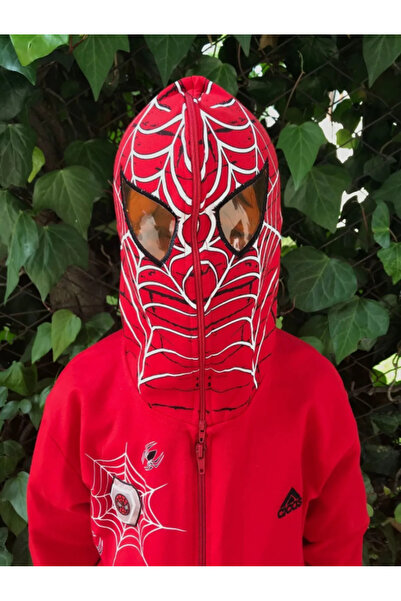 Gigas 2Ip Seasonal Lighted Licensed Spiderman Boy's Hooded Masked Cardigan