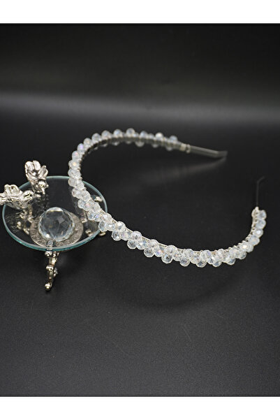 gelinmz Coroană elegantă cu un singur cristal - potrivită pentru nuntă și log...