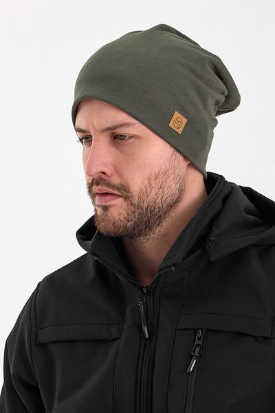 Butikgiz Men's Khaki Thermal 100% Cotton Soft 2 Style in 1 Beret Premium Cuts Series