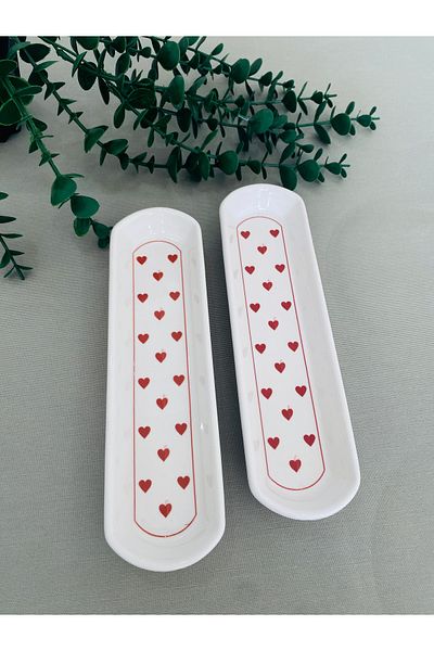 VENÜS HOME DECORATION حامل زيتون بيضاوي مكون من قطعتين على شكل قلب أحمر