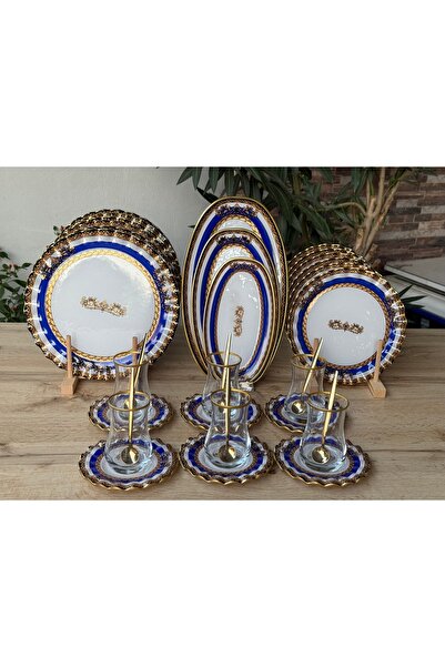 Hediye Köşkü 33parça Taç Serisi Pasta Servis ve Çay Seti