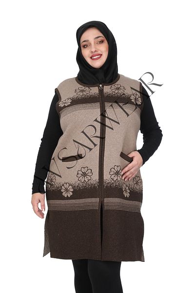 AVSARWEAR Piece Rose Pattern Large Size Mother Vest with Pockets