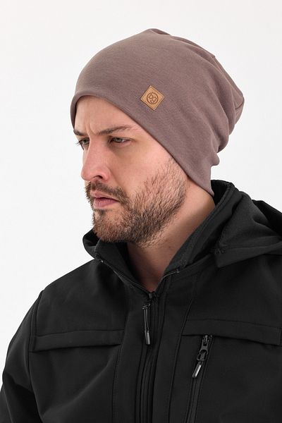 Butikgiz Men's Brown Thermal 100% Cotton Soft 2 Style in 1 Beret Premium Cuts Series
