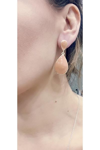 Store Double Layer Natural Stone Dangle Stylish Earrings