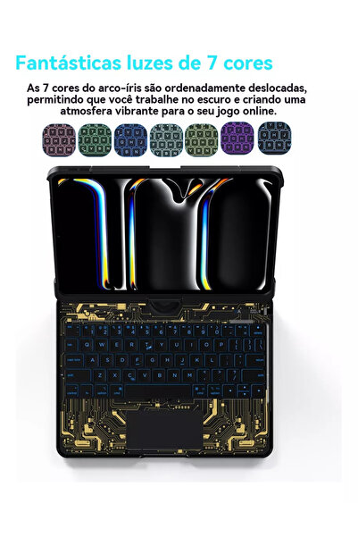 Fogy Apple Air M2 11 6.Nesil 2024 Uyumlu yeni 360 Dönebilen Klavye Mag Touchp...