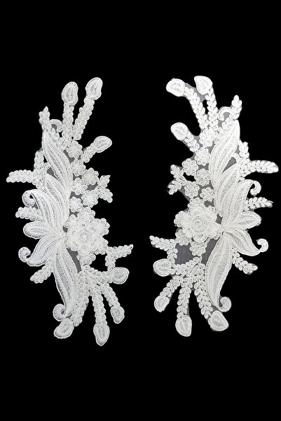 DUAYEN Fransız Güpür Aplik polonez üç boyutlu Desen 1 Çift