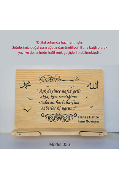 münzevi İsme Özel Masaüstü Rahle/ Kitap Tutucu - Aşk Deyince Hafız Gelir Akla...