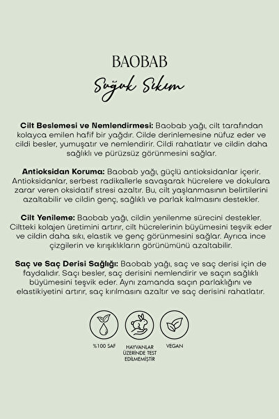 Polente Natural Baobab Yağı Soğuk Sıkım 30 ml