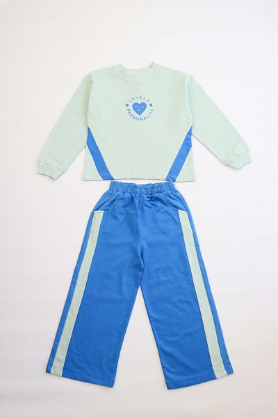 Pijamella Girls' 2-Piece Set Oversize Crew Neck Sweatshirt-Spanish Leg Tracksuit Set