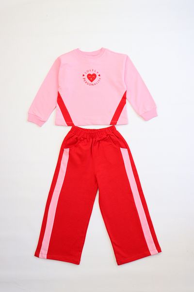Pijamella Girls' 2-Piece Set Oversize Crew Neck Sweatshirt-Spanish Leg Tracksuit Set